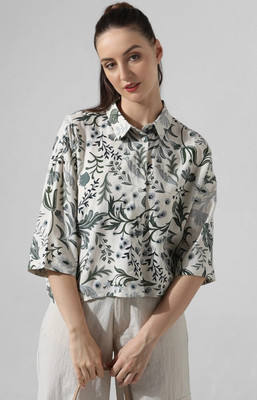 MOXTE Women Printed Casual Green Shirt