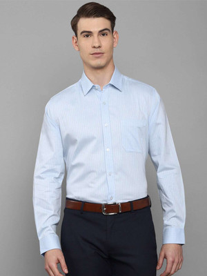 LOUIS PHILIPPE Men Solid Formal Blue Shirt