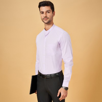 Peregrine by Pantaloons Men Solid Formal Purple Shirt