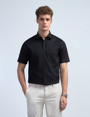 ARROW Men Self Design Formal Black Shirt