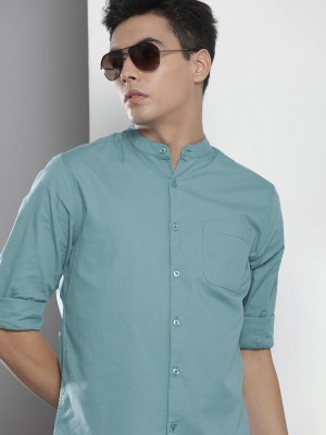 The Indian Garage Co. Men Solid Casual Blue Shirt