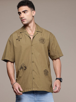 Roadster Men Solid Casual Brown Shirt