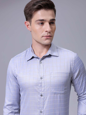 The Indian Garage Co. Men Striped Formal Grey Shirt