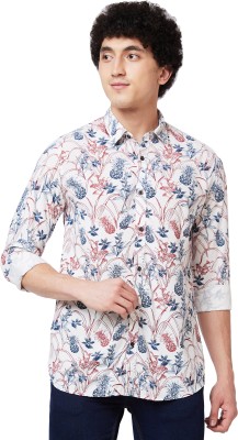 Spykar Men Printed Casual White, Dark Blue, Red Shirt