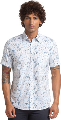 PARX Men Printed Casual White Shirt