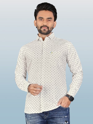 ISUEL FAB Men Printed Formal Light Blue Shirt