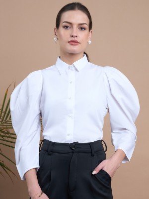 Style Quotient By Noi Women Solid Formal White Shirt