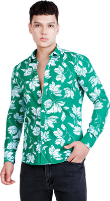 ravishree Men Floral Print Casual Green Shirt