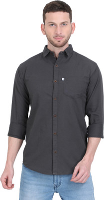 AIDAN PAUL Men Solid Casual Grey Shirt