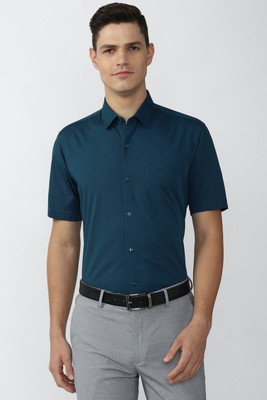 PETER ENGLAND Men Self Design Formal Blue Shirt