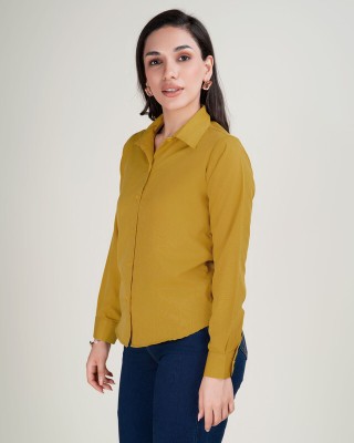 METRONAUT Women Solid Casual Yellow Shirt