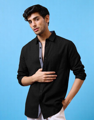 LAXMI TRENDING Men Solid Casual Black Shirt