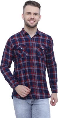 KUONS AVENUE Men Checkered Casual Red Shirt