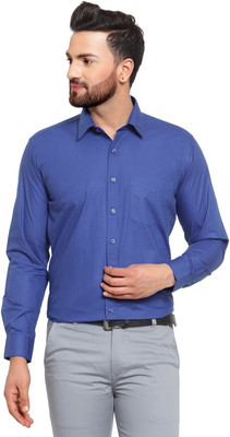 Hancock Men Solid Formal Blue Shirt