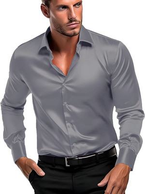 SEVENTEENSTITCH Men Printed Casual Grey Shirt