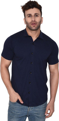 Trendfull Men Solid Casual Dark Blue Shirt