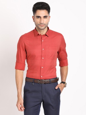 TURTLE Men Checkered Formal Red, White Shirt