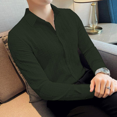 Balkrishna Creation Men Solid Casual Dark Green Shirt