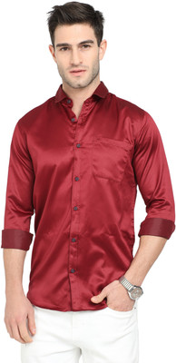 Rs fashions Men Solid Casual Maroon Shirt