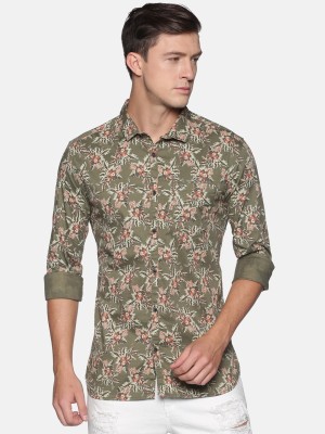 Showoff Men Printed Casual Green Shirt