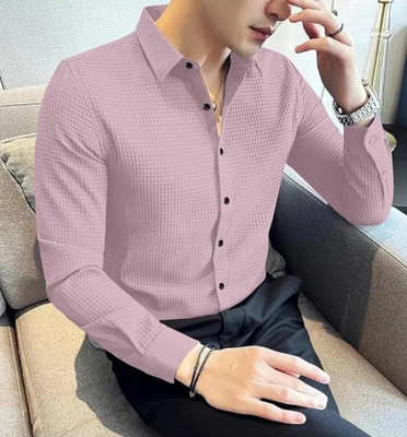 Hityyani Men Self Design Formal White Shirt