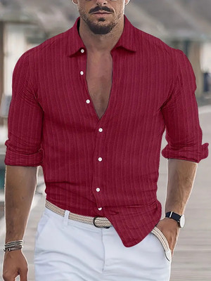 Balkrishna Creation Men Self Design Casual Maroon Shirt