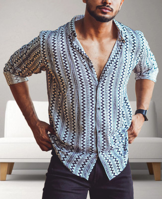 gurukrupa creation Men Printed Casual Black, White Shirt
