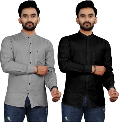 UDANI ENTERPRISES Men Solid Casual Multicolor Shirt(Pack of 2)