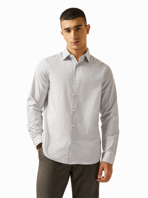 THE BEAR HOUSE Men Striped Casual Grey Shirt