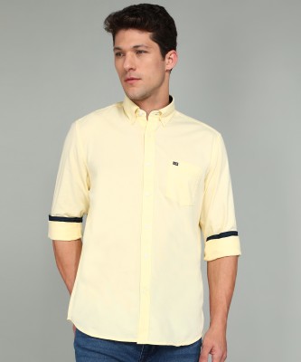 Arrow Sport Men Solid Casual Yellow Shirt