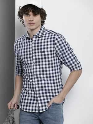 The Indian Garage Co. Men Checkered Casual White Shirt