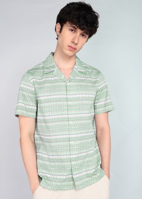 FLYING MACHINE Men Printed Casual Green Shirt