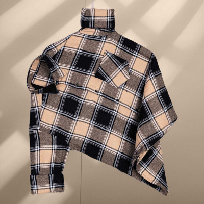 Jaygurus Fashion Men Checkered Casual Cream Shirt