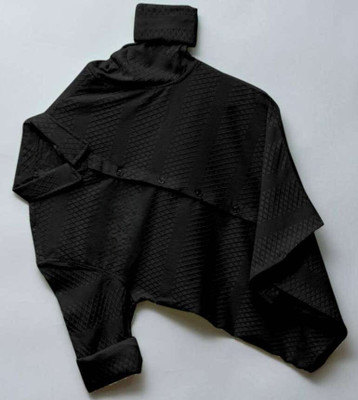 TatvamZone Men Self Design Casual Black Shirt