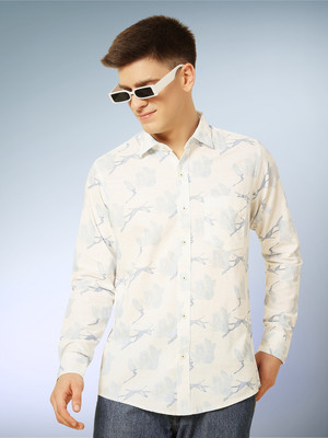 ENSPYR Men Printed Casual Blue Shirt