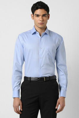 VAN HEUSEN Men Striped Formal Light Blue Shirt
