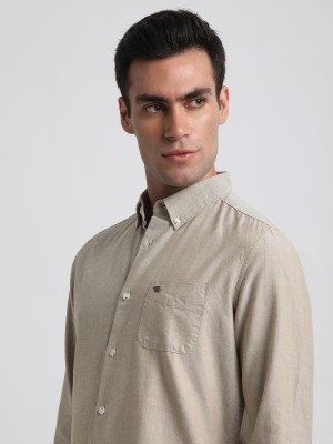 THE BEAR HOUSE Men Solid Casual Grey Shirt