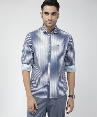The Indian Garage Co. Men Printed Casual Blue Shirt