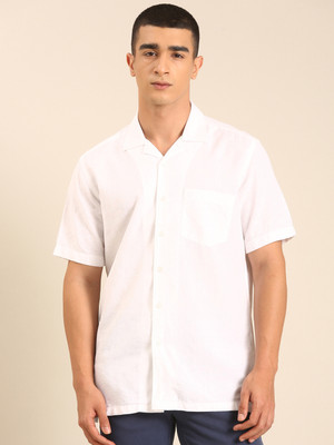 CAVALLO BY LINEN CLUB Men Solid Casual White Shirt