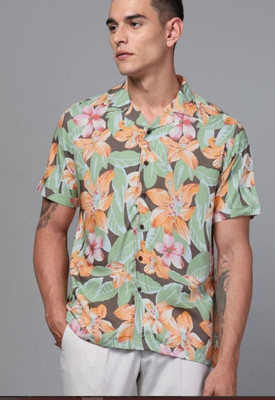 Brijwasi Industries Men Floral Print Casual Light Green Shirt