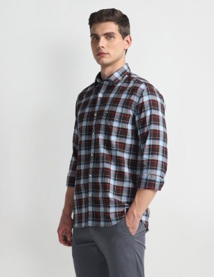 Arrow Sport Men Checkered Formal Brown Shirt