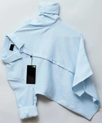 METRONAUT Men Self Design Casual Blue Shirt