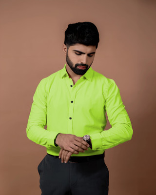 METRONAUT Men Solid Formal Light Green Shirt