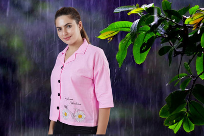 VAVA Creation Women Solid Casual Pink Shirt
