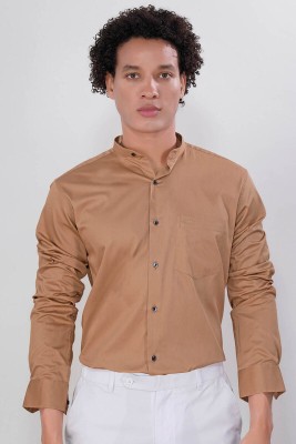 french crown Men Solid Casual Beige Shirt