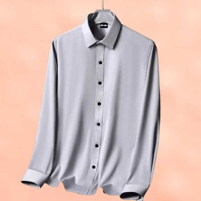 Shlvna Fashion Men Solid Casual Grey Shirt