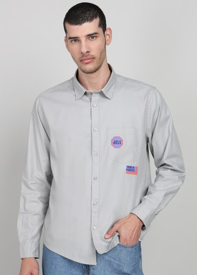 KILLER Men Solid Casual Grey Shirt