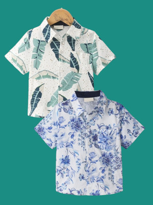 KILLER Boys Printed Casual Light Blue Shirt(Pack of 2)