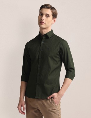 U.S. POLO ASSN. Men Solid Casual Green Shirt