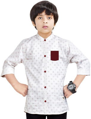 MADE IN THE SHADE Boys Printed Casual White Shirt